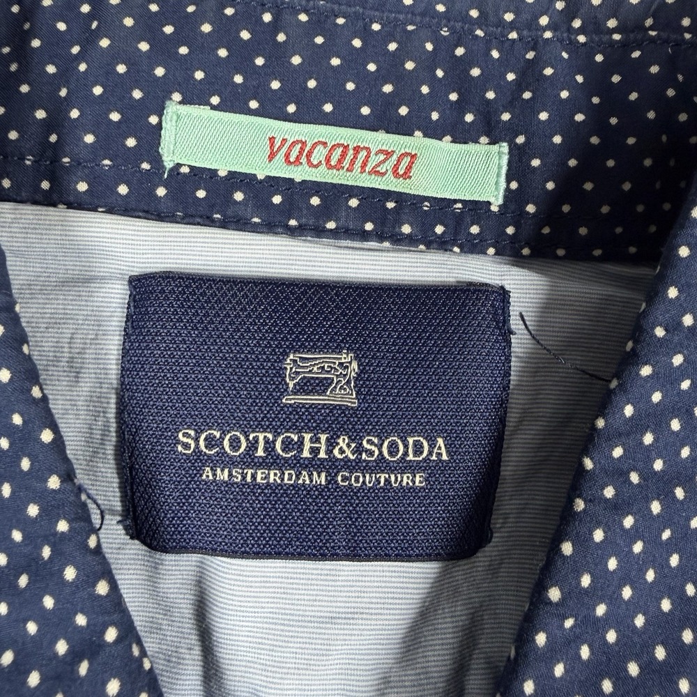 Scotch Soda Vacanza Shirt Mens Medium Navy Blue Pattern Amsterdam Couture - Picture 4 of 10